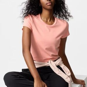 UNIQLO AIRism Soft Cropped T Coral Pink